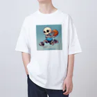 Oz techのスカルフープ：ゴーストプレイヤーのダンクショット Oversized T-Shirt