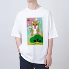 Lily bird（リリーバード）のにこにこ柴犬 和柄② オーバーサイズTシャツ