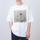 光平洋子のかしこいプーリー犬のイラスト  鉛筆画 歩く犬 Oversized T-Shirt