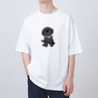Dog Drawer Drawn by Dogの黒ラブパピー オーバーサイズTシャツ