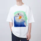 まめるりはことりのセキセイインコ　オパーリン大【まめるりはことり】 オーバーサイズTシャツ