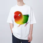 まめるりはことりのボタンインコ　おすましルリゴシボタンインコ【まめるりはことり】 Oversized T-Shirt