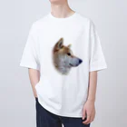 愛犬太郎のグッズの太郎の横顔【柴犬】 Oversized T-Shirt