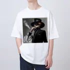 vieのvie BLACK_smoke Oversized T-Shirt