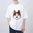 コナカマ通販SUZURI支店の三毛猫ちゃん オーバーサイズTシャツ