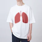 8anna storeの人体のなぞ。ピカピカピンクの肺。 オーバーサイズTシャツ