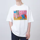 Yuhki | おばけのゆうき 公式オンラインショップ　【ちぎり絵・貼り絵のTシャツ・パーカー・スマホケース・バッグ・日用品・雑貨・文具・ドッグTシャツなど販売中】のクローゼットから逃げ出した服たち オーバーサイズTシャツ