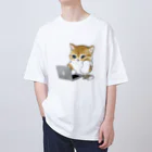 mofusandの在宅勤務にゃん オーバーサイズTシャツ