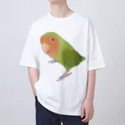 まめるりはことりの見つめるコザクラインコちゃん【まめるりはことり】 オーバーサイズTシャツ