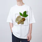 脂身通信Ｚの秋田県産の松茸（スライス） オーバーサイズTシャツ