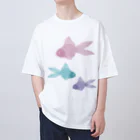 Alba spinaの金魚３匹 くすみパステル オーバーサイズTシャツ