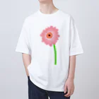 Lily bird（リリーバード）の桃色ガーベラ１輪 オーバーサイズTシャツ