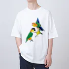 piyopiyobrandのシロハラインコたち オーバーサイズTシャツ