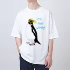 LalaHangeulのRockhopper penguin　(イワトビペンギン) オーバーサイズTシャツ