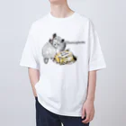 おもちのバター怖い　チンチラ　カラー Oversized T-Shirt