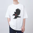 生物＝ケモノのヲ店の『tiles』eagle Oversized T-Shirt