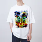 箱庭金魚❀暁姫のCollaboration with autism蝶 版画 オーバーサイズTシャツ