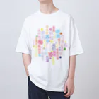 kimchinのカラフルな花の名前の漢字 オーバーサイズTシャツ