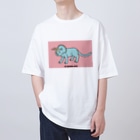 泥と暮らしのネコケラトプス（カラーA） Oversized T-Shirt
