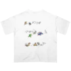 けだま専門店の鳥獣戯画風奄美生物 オーバーサイズTシャツ