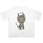 ねこむすめショップのキジトラ猫のニャントくん オーバーサイズTシャツ