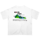 北アルプスブロードバンドネットワークの公式グッズA（加盟山小屋全部入り） オーバーサイズTシャツ