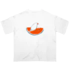 hayakawa(文鳥絵)のスイカ文鳥 オーバーサイズTシャツ