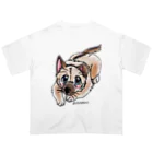 宇寅。の泥棒フェイスの子犬 オーバーサイズTシャツ