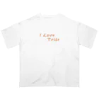 ミラくまのI LOVE Tribe　文字色 オーバーサイズTシャツ