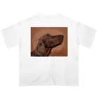 【CPPAS】Custom Pet Portrait Art Studioのアイリッシュセッタードッグ - レンガブロック背景 Oversized T-Shirt