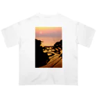 小佐々塾の夕陽と棚田 オーバーサイズTシャツ