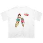 みきぞーん｜保護猫 ミッキー画伯と肉球とおともだちのrui &ram &ta-chan ice Oversized T-Shirt