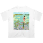 Yuhki | おばけのゆうき 公式オンラインショップの海と赤ビキニの女(ちぎり絵) オーバーサイズTシャツ