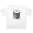 猫カフェラグドール（大阪難波）のニックを応援し隊！モノクロ オーバーサイズTシャツ