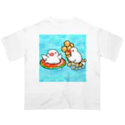 Lily bird（リリーバード）のぷかぷか水遊び文鳥ず オーバーサイズTシャツ