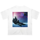 星空愛好会「ドリームペガサス」の宇宙戦艦ネオパークス オーバーサイズTシャツ