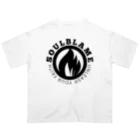 SOULBLAMEのCIRCLE LOGO BLACK TEE IN WHITE オーバーサイズTシャツ