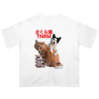 Dede's Furriendsのさくら猫チャンミーとココロ オーバーサイズTシャツ