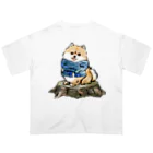 犬グッズの店しえるぶるーのマフラー犬　ポメラニアン Oversized T-Shirt