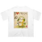 KIYOKA88WONDERLANDの音楽好きねこちゃん Music Kitty オーバーサイズTシャツ