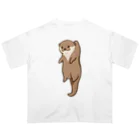 綾錦工房 りこりすのほされカワウソ オーバーサイズTシャツ