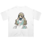 オペラの可愛いメイドさん（水色） オーバーサイズTシャツ