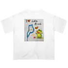 KIYOKA88WONDERLANDのアイラブ琵琶湖カッパくん Oversized T-Shirt