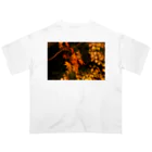 nokkccaのライトアップ紅葉 - Japanese maple(night shot) - オーバーサイズTシャツ