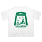 スタンダードTシャツ800円引き！4月29日(月)23時59分まで！！★kg_shopのTHE SAUNA TIME【非常口パロディ】 オーバーサイズTシャツ