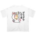 るこぽのすっとぼけねこ　ゴクゴクしてる オーバーサイズTシャツ