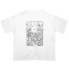 drawing_no_goodsのinner world_blackprint オーバーサイズTシャツ