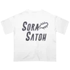 SoraSatohの黒エレガント和柄 - Sora Satoh ギターロゴ オーバーサイズTシャツ