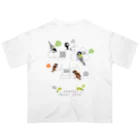 LittleLoroの四十雀 シジュウカラ 0604 四拾雀 漢字ロゴ オーバーサイズTシャツ