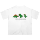 黒猫とカンパニュラの【ドット絵】植物食恐竜(HERBIVOROUS DINOSAUR) オーバーサイズTシャツ